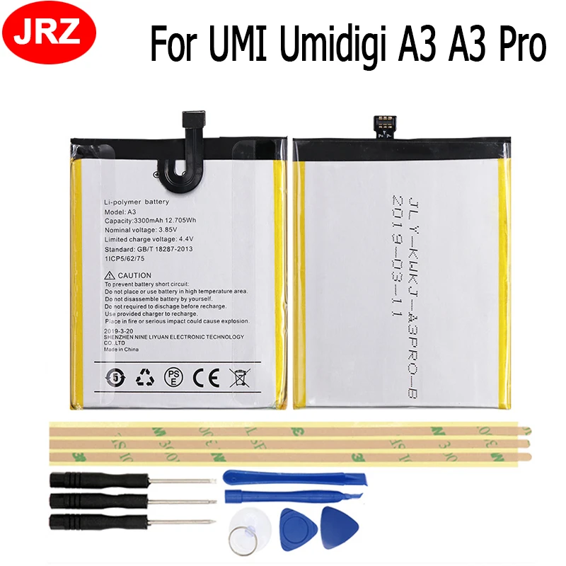JRZ для UMI Umidigi A3 Pro Аккумулятор 3300 мАч высокое качество Мобильный телефон запасная