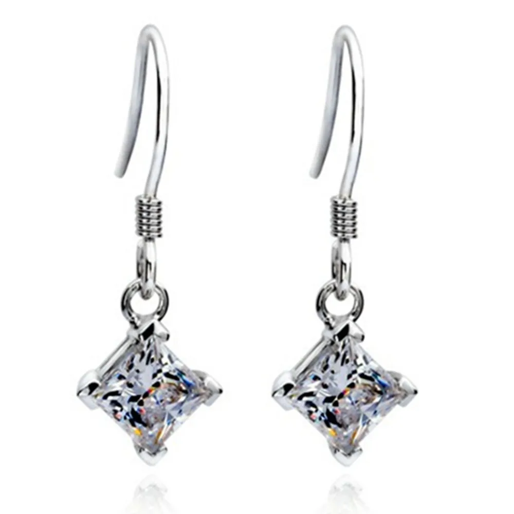 Wholesale Earrings Drop Sterling Silver Hang Earrings 2Ct Synthetic
