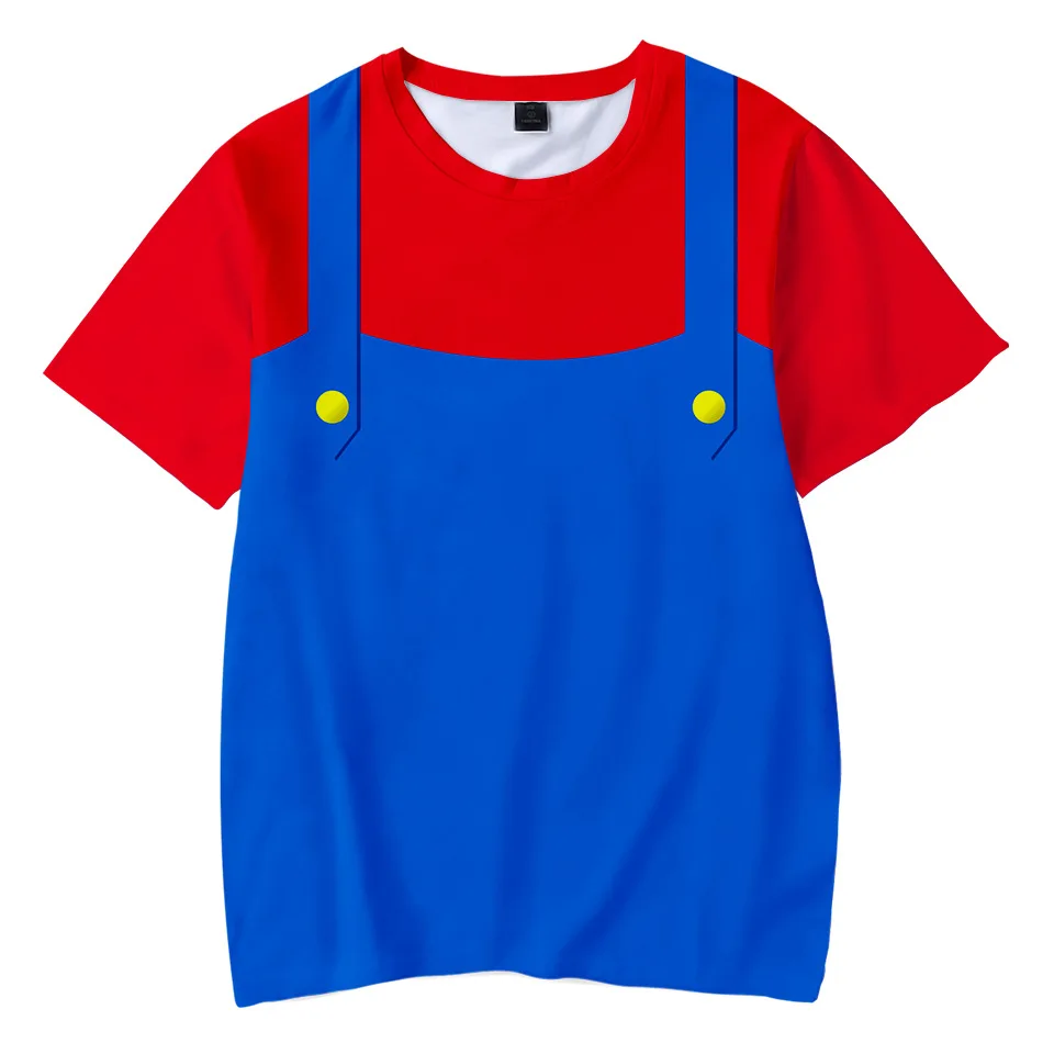 Новые детские крутые футболки с 3D принтом «Супер Марио» забавная лампа в виде тыквы на Хэллоуин для мальчиков и девочек, футболка в стиле панк с принтом черепа - Цвет: Super Mario Bros