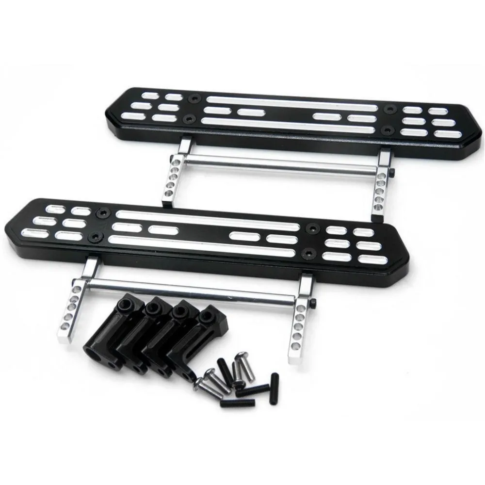 

1 Pair Alloy Metal Side Step Plate Foot Board with Rall Mounts Set RC Car Parts for 1/10 RC Crawler for Axial SCX10 Cars