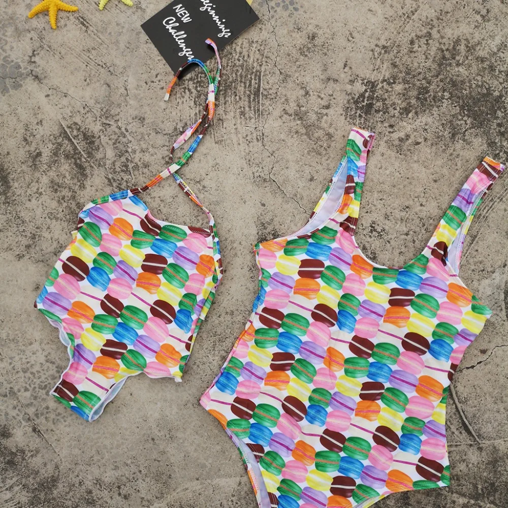 Купальник «Фламинго» для мамы и дочки; одежда для купания «Мама и я»; Семейные комплекты; купальные костюмы для мамы и ребенка; платья; одежда