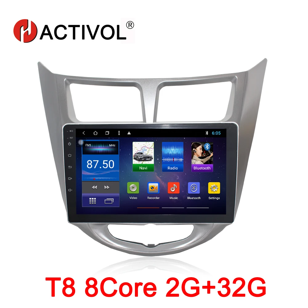 

HACTIVOL Octa Core 2G RAM 32G Car radio for Hyundai Solaris Accent Verna Android 8.1 car dvd player gps navigation wifi