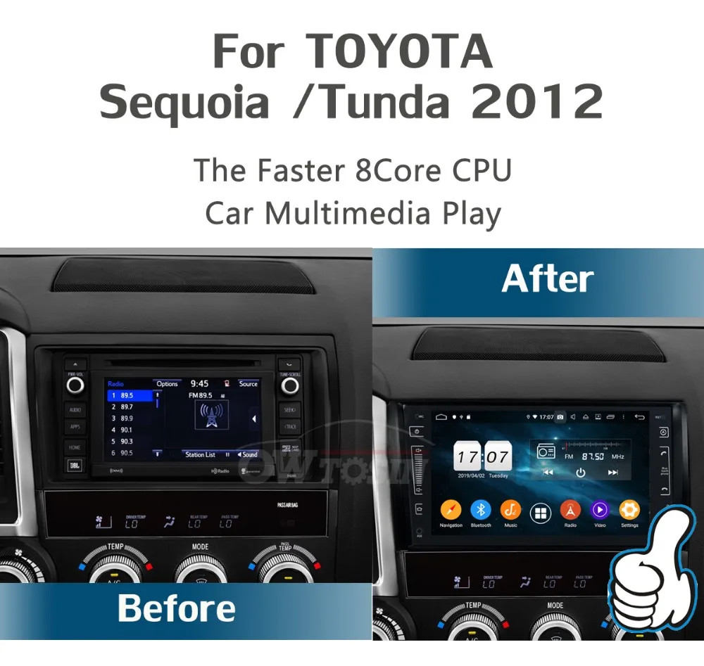 " ips 8 Core 4G+ 64G Android 9,0 автомобильный dvd-плеер gps радио мультимедиа для Toyota Tundra Sequoia 2007- DSP CarPlay Parrot BT