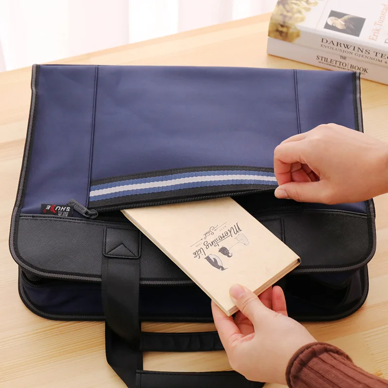 Высокая портфель мешок документа Qulity прочный Портативный ноутбук сумка с двойной подкладкой Бизнес папке файлов толстые