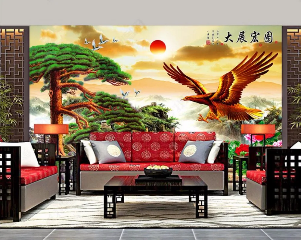 Kustom Foto 3d Ruang Wallpaper Cina Landscape Sunrise Pemandangan