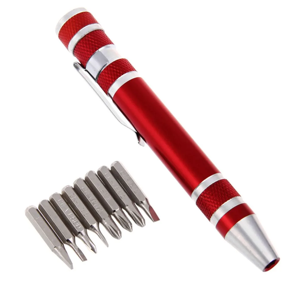 

Portable 8 In 1 Precision Screwdriver Bit Set Pen Style Repair Tool Kit New