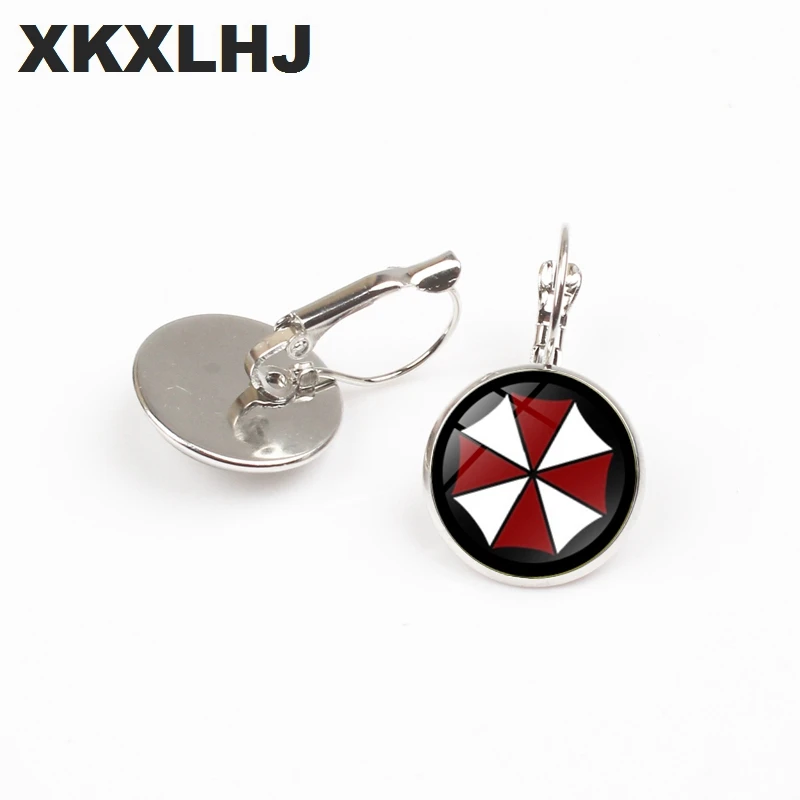 

XKXLHJ 3 colors / Case Resident Evil Umbrella Art Picture Glass Metal Earrings Retro Fashion Women's Earrings Jewelry Gifts