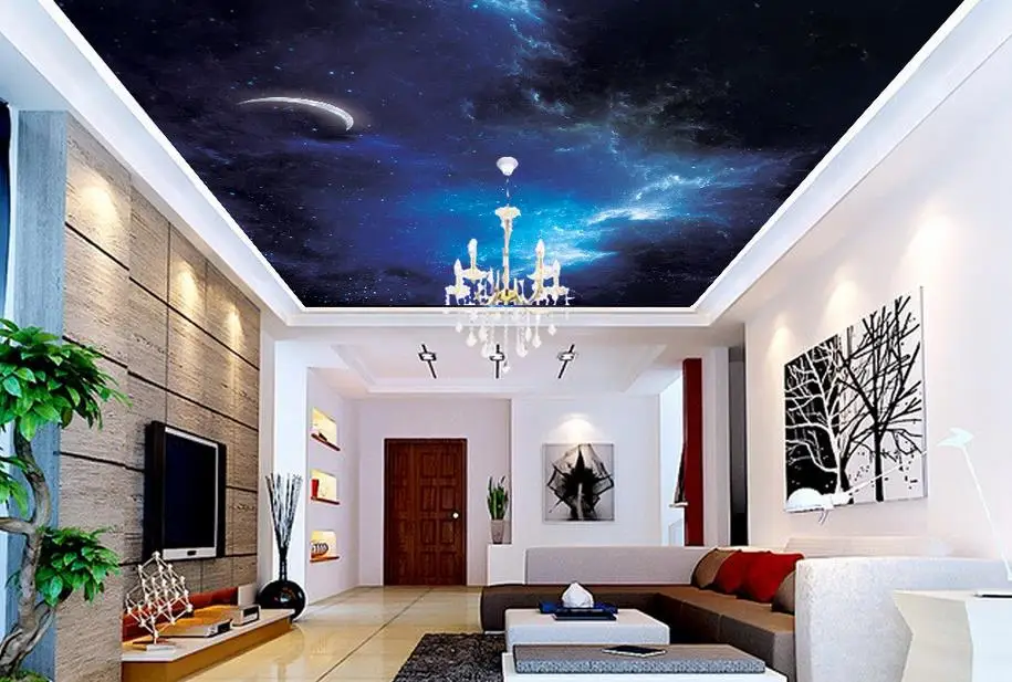 

Home Decoration Decorative ceiling zenith moon 3d wallpaper modern for living room murals 3d stereoscopic wallpaper