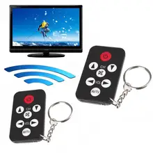 Black Mini Universal Infrared IR TV Remote Control Controller 7 Keys Button Keychain Key Ring Wireless Smart Remote Controller