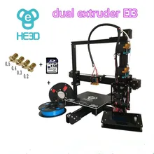 2017 новые двойной сопла алюминиевого профиля 3D принтер Kit Prusa EI3 3D-принтеры с 2 рулона нити + 8 ГБ SD карта в подарок