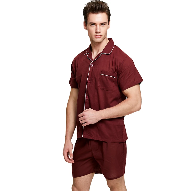 mens pjs Tony&Candice Pajamas Men Sleepwear 100% Cotton Men's Nightwear Long Sleeve Sleep Lounge Casual Male Nightgown Soft Pyjama Set mens sleep wear