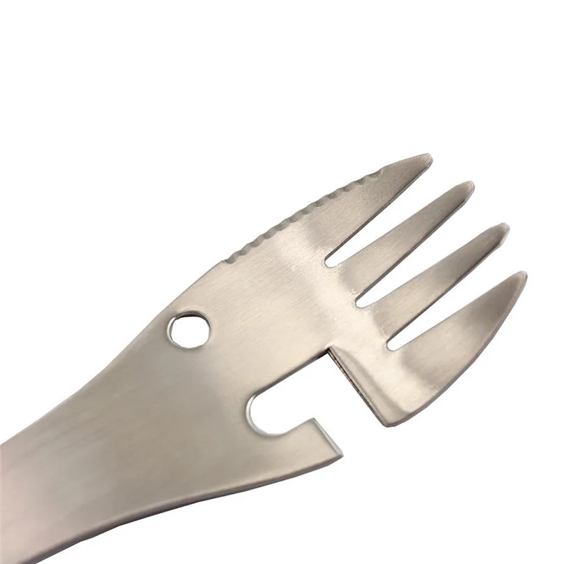 2018 Outdoor Tableware Spork Camping Picnic Stainless steel Spoon Fork tools multifunctional Fork Opener #2N02 (8)