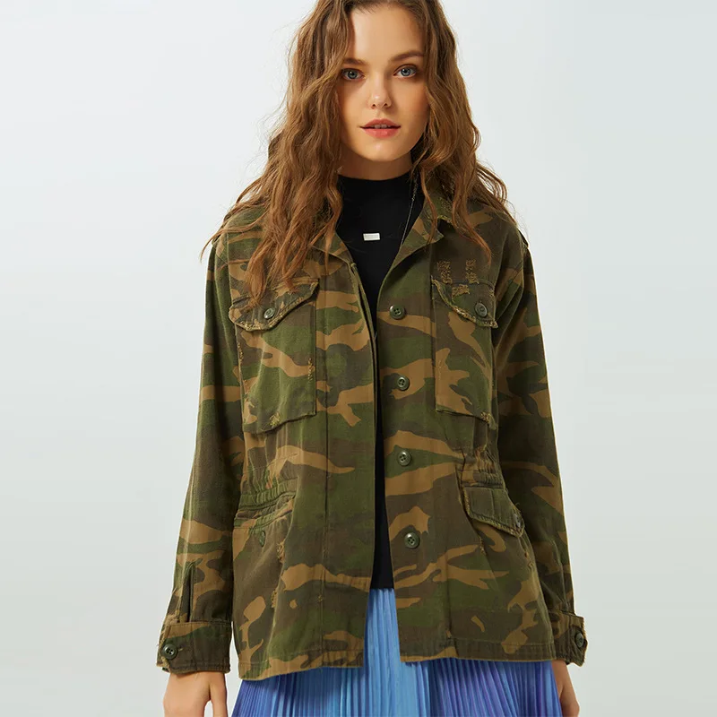 Hiver La Jeans Femmes Base Femme Broderie Harajuku Manteau Veste De Armygreen Casual Mode Lâche Automne pink Camouflage Vestes Denim L376 PdvEdw
