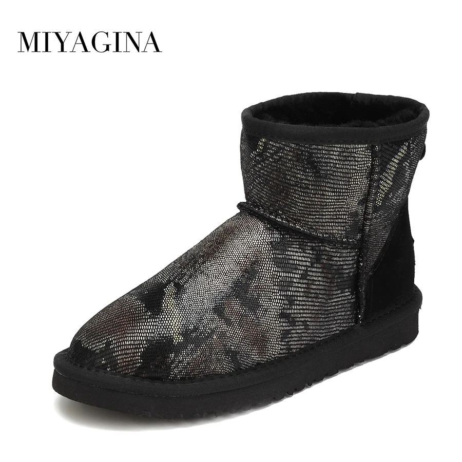 

New Fashion Natural Fur snow boots 100% Genuine sheepskin Leather women Boots warm winter boots ankle boots Free Shipping