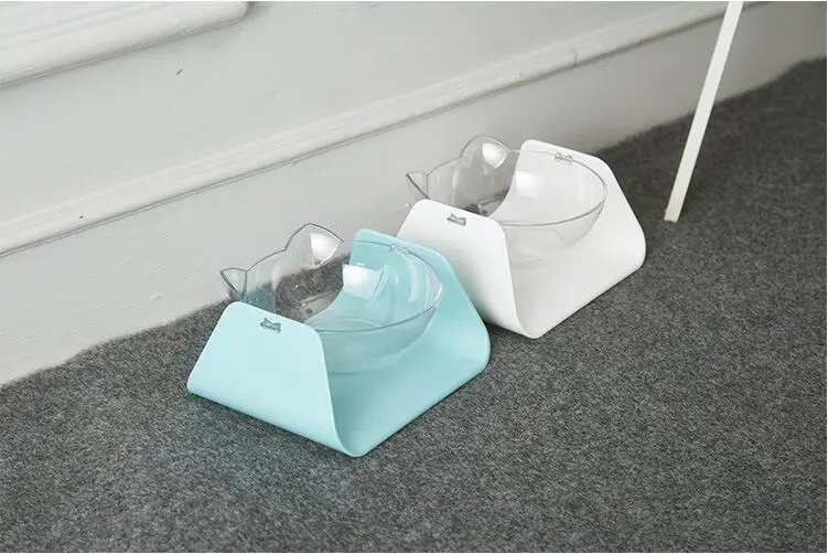 Techome Милая кошачья миска для еды защита шейного позвонка Регулируемая косая миска для еды кошка рис Фидер кошка двойная чаша