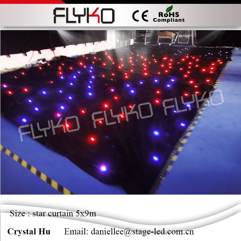 

Professionally designed led star curtain durable led star cloth full color affordable led wedding backdrops wall