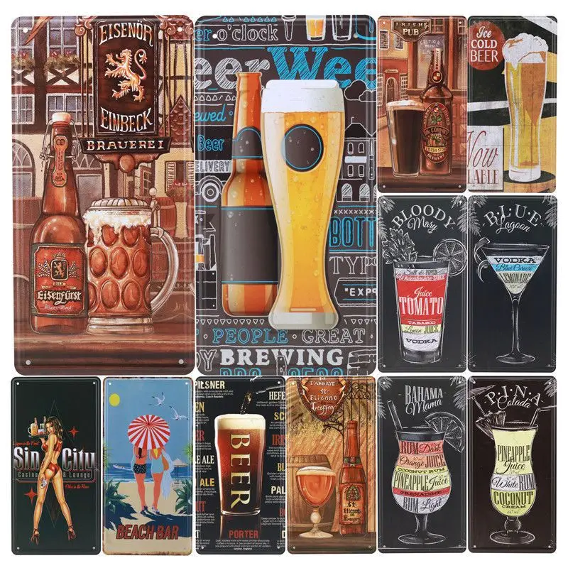 

Cold Beer Home Decor Painting Plaques Art Poster License Plate Store Bar Wall Decoration Tin Signs Vintage Metal Sign Pin Up C22