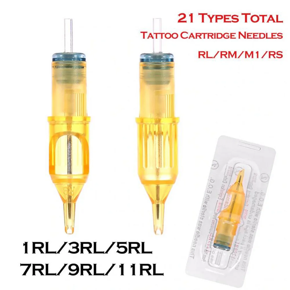 

Hot Sale 10pcs Disposable Semi-Permanent Makeup Tattoo Cartridge Needle RL/RM/M1/RS Tattoo Gun Supplies 1RL/3RL/5RL/7RL/9RL/11RL
