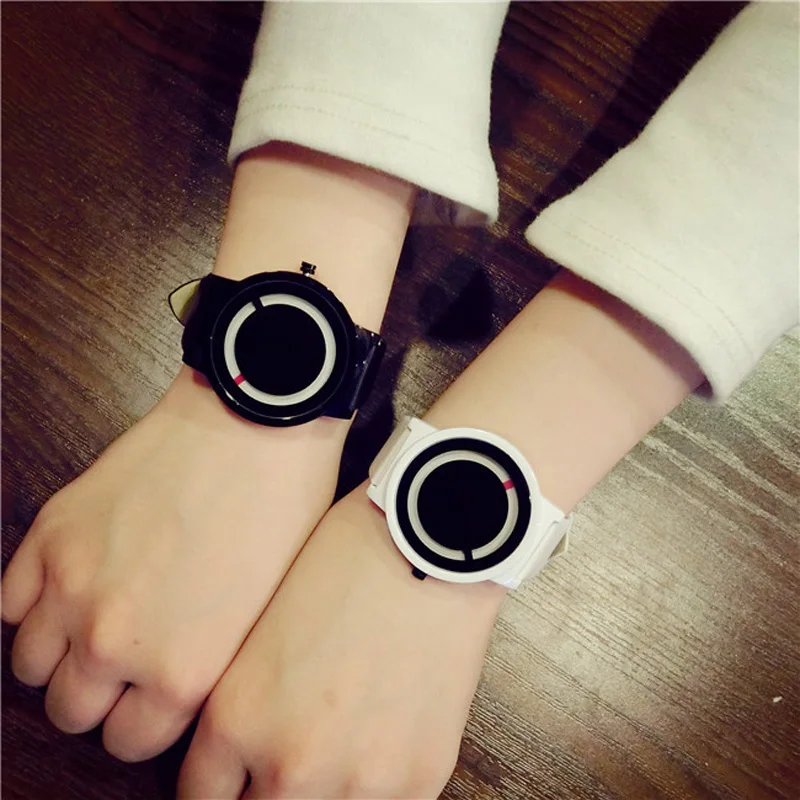 

Bgg Fashion Brand Men Women Simple Style Watch Black Unique Design Timepiece Unisex Watch Leather Strap Creative Watch horologe