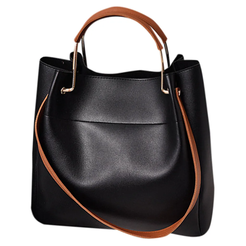 

Shoulder Bag For Women 2019 Fashion Vintage Leather Luxury Handbags Retro Black Large Capacity Ladies Shopper Bag bolsos mujer