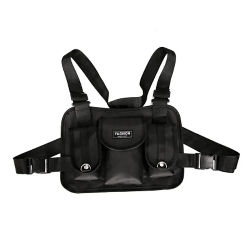 

Hot 2019 Fashion Chest Rig Waist Bag Front Pack Hip Hop Streetwear Functional Tactical Chest Bag Cross Shoulder Bags Bolso
