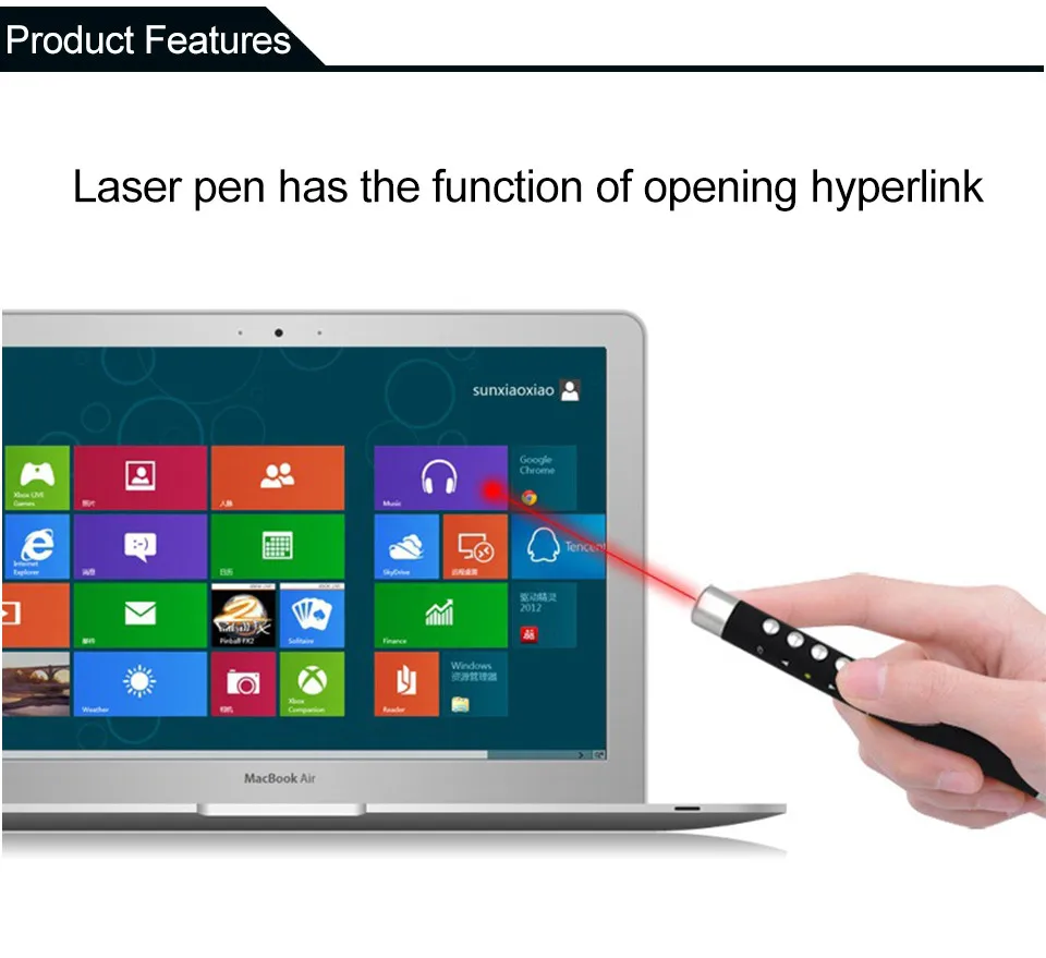 Remote Control PPT Presenter USB Laser Flip Pen Wireless 2.4GHz Powerpoint PPT Clicker Turn Presentation with Receiver (4)