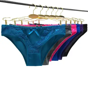 

Sexy Satin Laced Bikini Brief Women Underwear for Angola Market Girl Silk Underpants Lady Panties lingerie intimate Undergarment