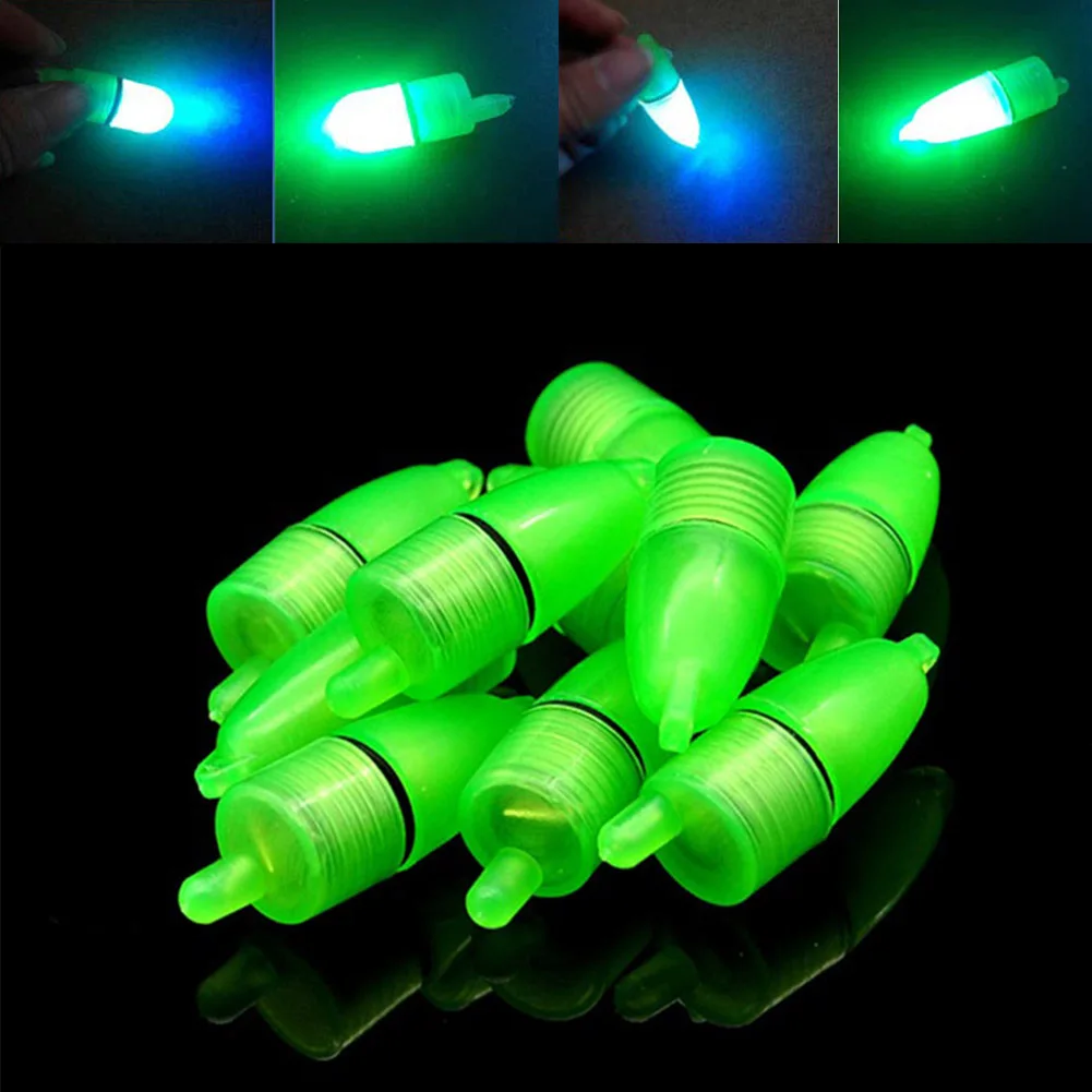 

Newly 10 Pcs LED Light Night Float Fishing Rod Bite Shing Accessories Night Fishing Bell Light XR-Hot