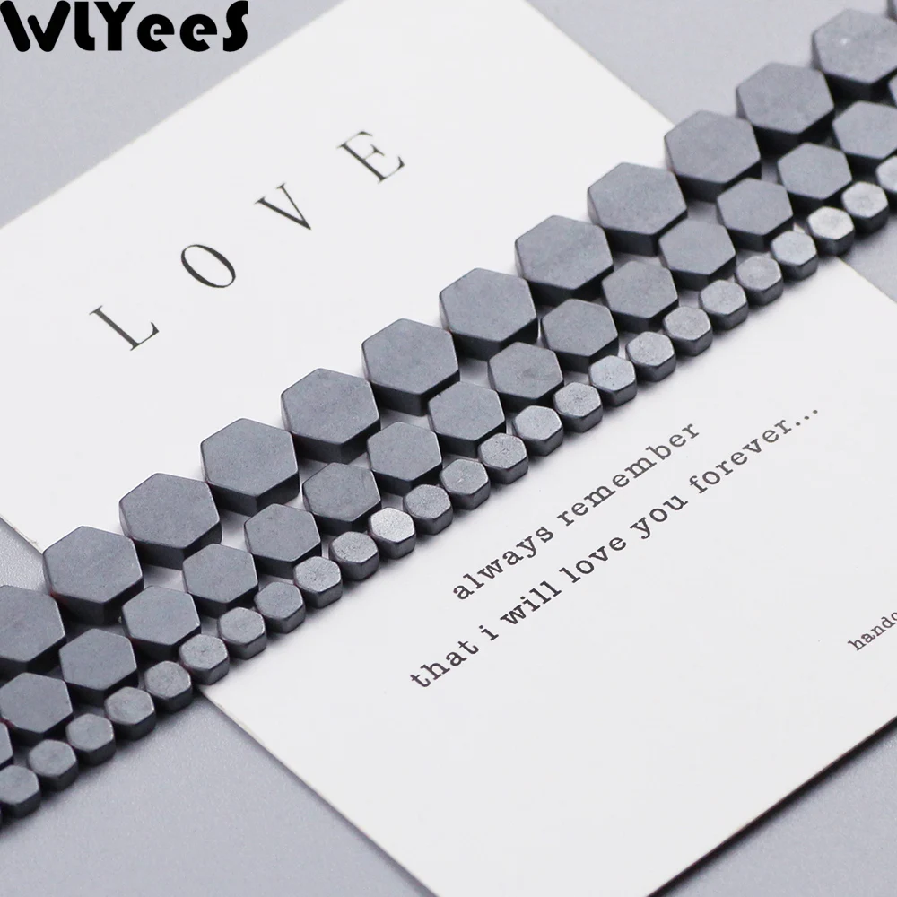 Матовые черные гематитовые бусины WLYeeS геометрические из натурального камня