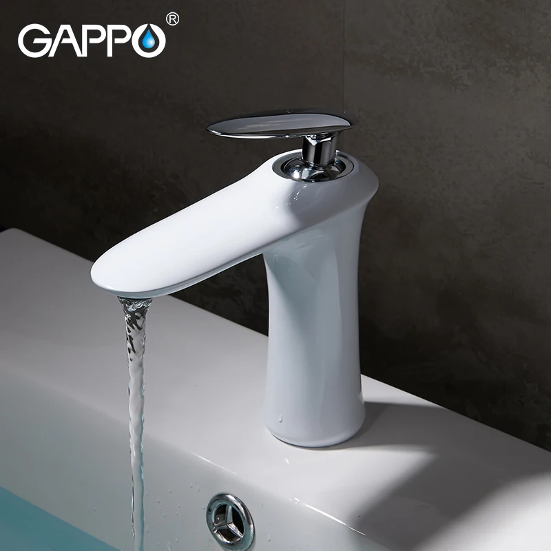 GAPPO Basin Faucets white waterfall bath water taps brass basin sink faucet mixers deck mounted bathroom faucet mixers
