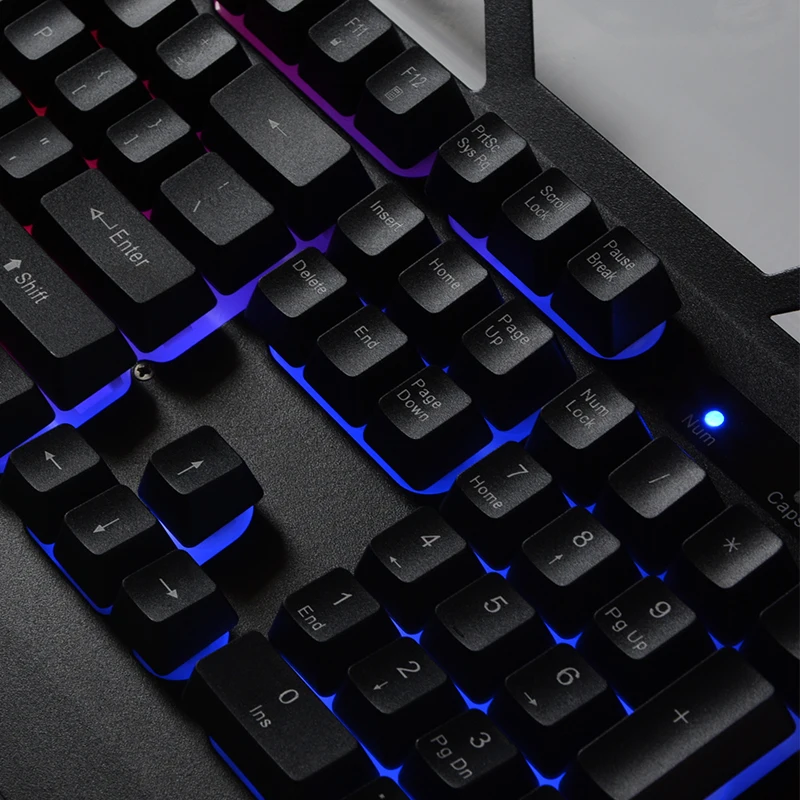 Wired USB gaming Keyboard 104 Keysbacklit keycaps Metal Panel Floating Backlit Keyboard Multimedia