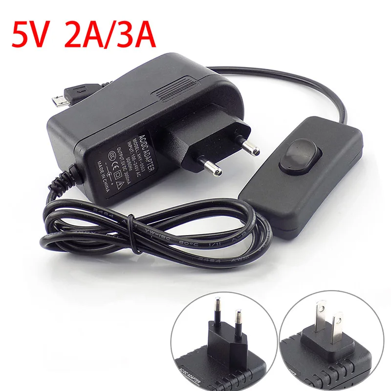 Адаптер питания Micro USB DC 5 В 2 А 3 100 мА источник с вилкой Стандарта США и ЕС