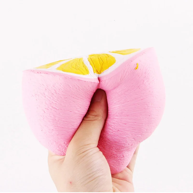 Kawaii Jumbo Squishy Pink Yellow Lemon Super Squishy Slow Rising Fruit Charms Squeeze Toys Phone Strap