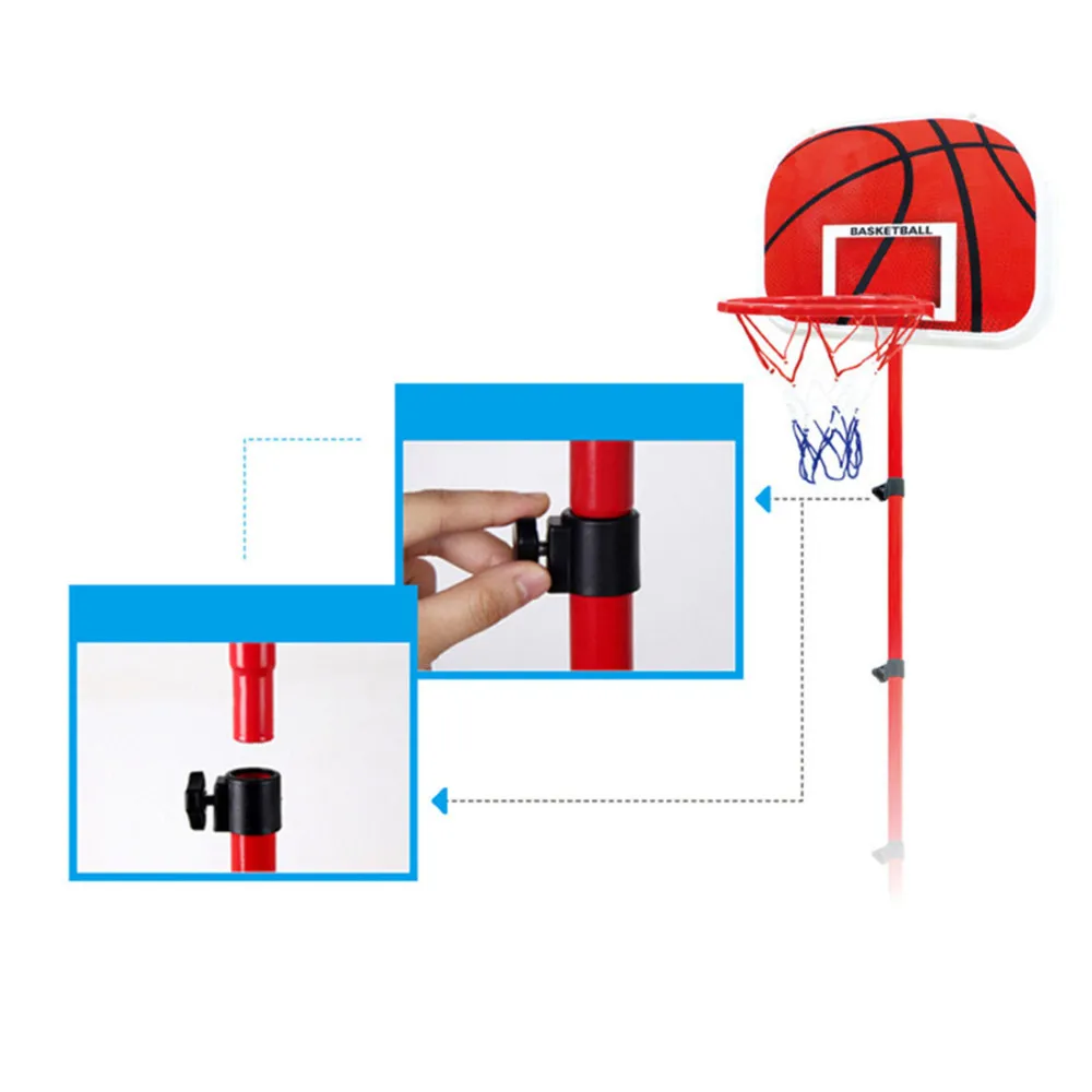 Детская баскетбольная стойка, портативная баскетбольная задняя доска, регулируемая высота, с надувным баскетом, игровой набор для мальчиков, для занятий спортом в помещении