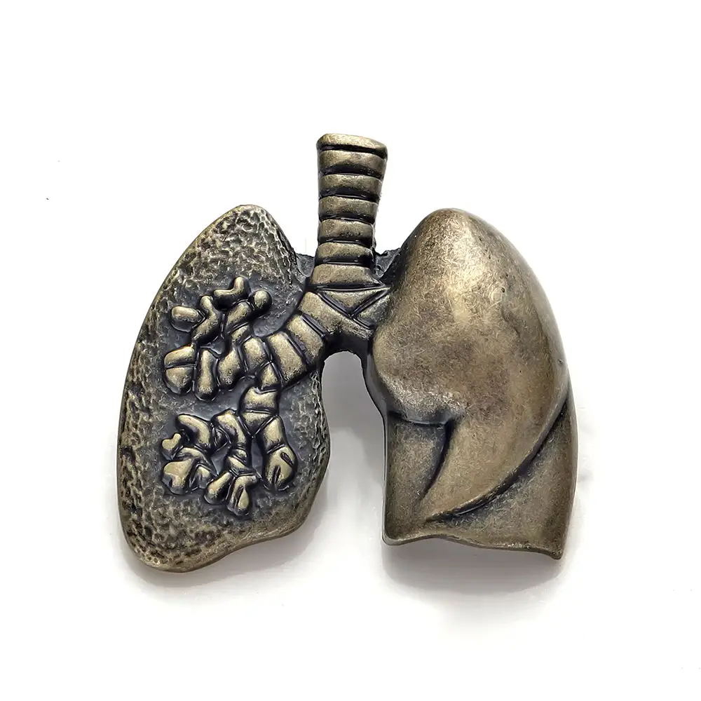 

New Lungs Shape Lapel Pin Antique Gold Silver Gift for Doctor/Nurse Medical Christmas Cute Brooch Men Badge Jewelry Accessories