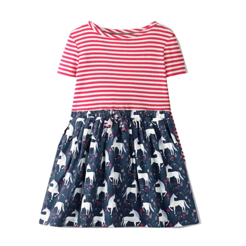 Jumping Meters Brand Girls Summer Dress 2019 Princess Dress Animal Deers Children Costume for Kids Clothes Hot Sell Baby Dresses