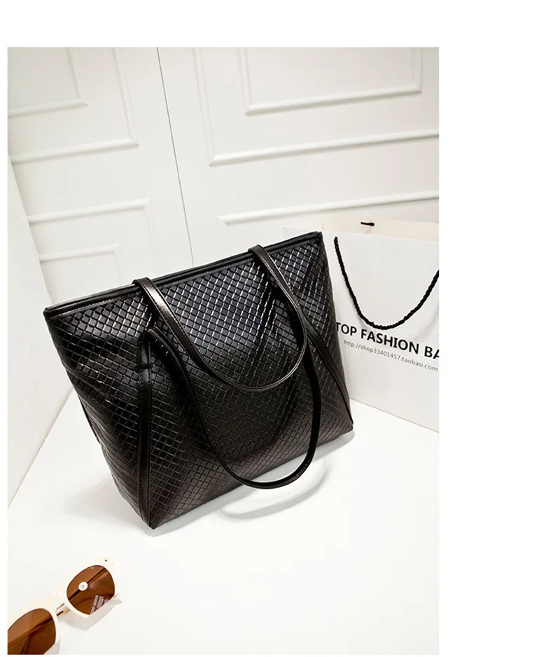 

Fall 2015 new European and American retro fashion woven pattern casual shoulder bag large capacity portable female bag tide