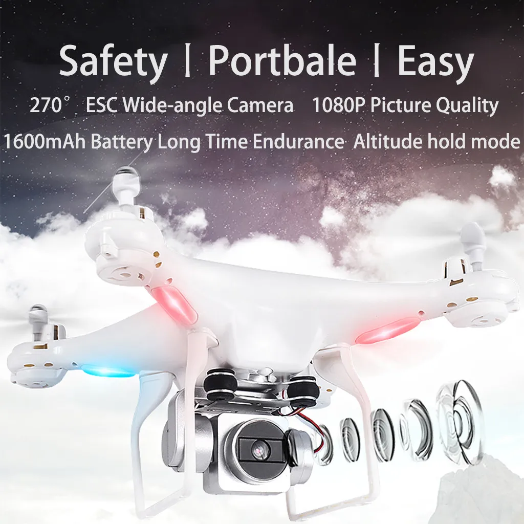 RC Airplanes FIR Adjustable Wide Angle 1080p 5MP HD Camera  WiFi FPV Live Quadcopter Drone T524
