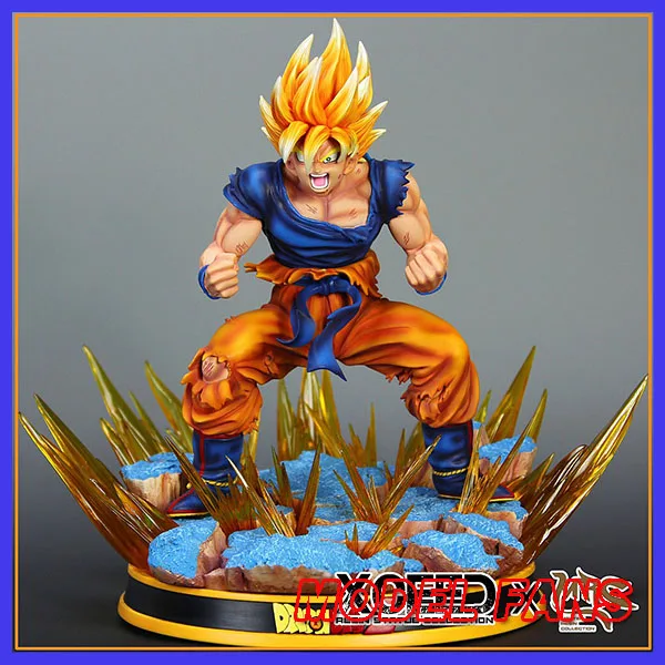 

MODEL FANS INSTOCK Dragon Ball Z MRC Awakening super saiyan goku gk resin statue contain led light figure toy for Collection