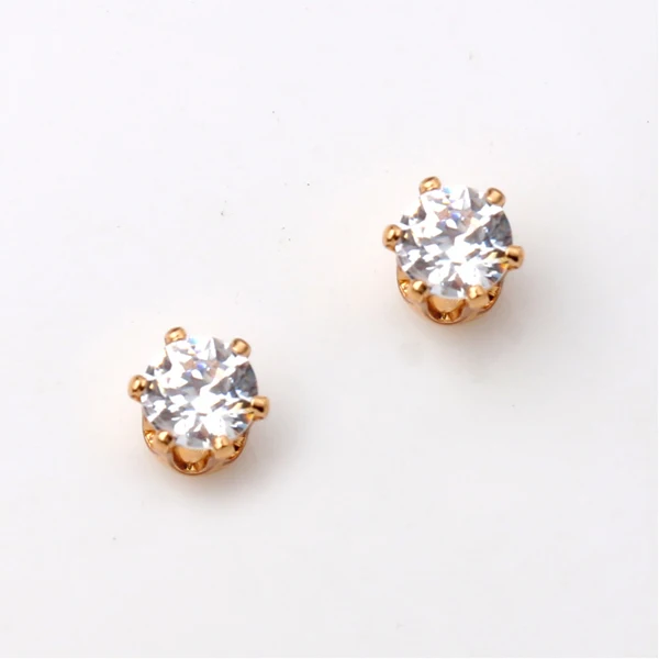 Vivilady Fashion New Clear Zircon Stones Stud Earrings Gold Color Vivilady Fashion New Clear Zircon Stones Stud Earrings Gold Color Copper Material Gift For Women Drop Shipping Accessories In From