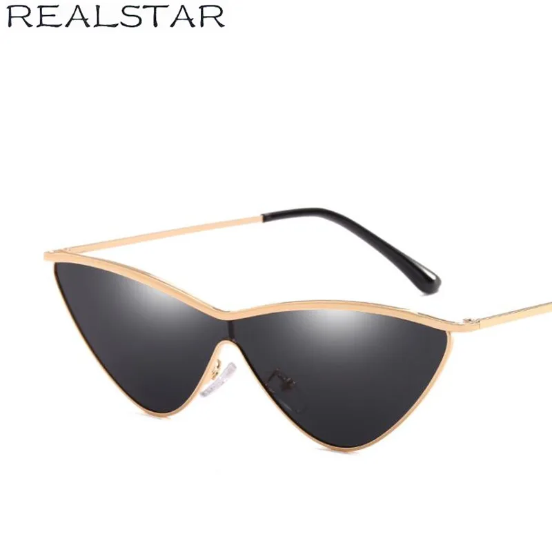 Realstar 2018 новые металл Треугольники кошачий глаз Солнцезащитные очки для женщин