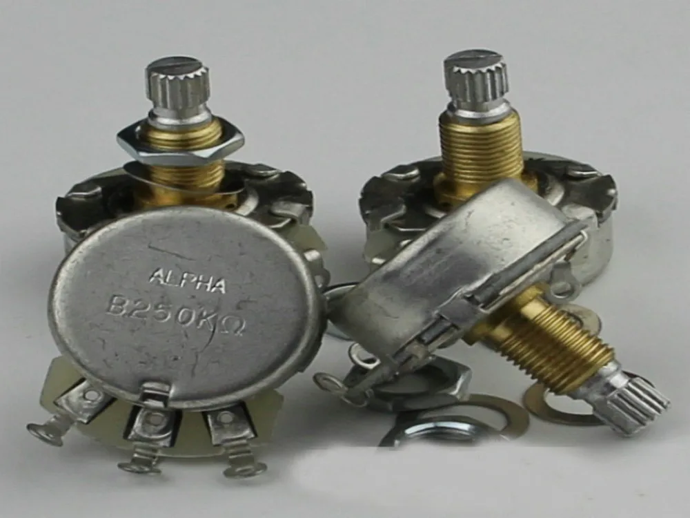 

Alpha A250/B250 A500/B500 Guitar Bass potentiometer Copper shaft Made in Korea