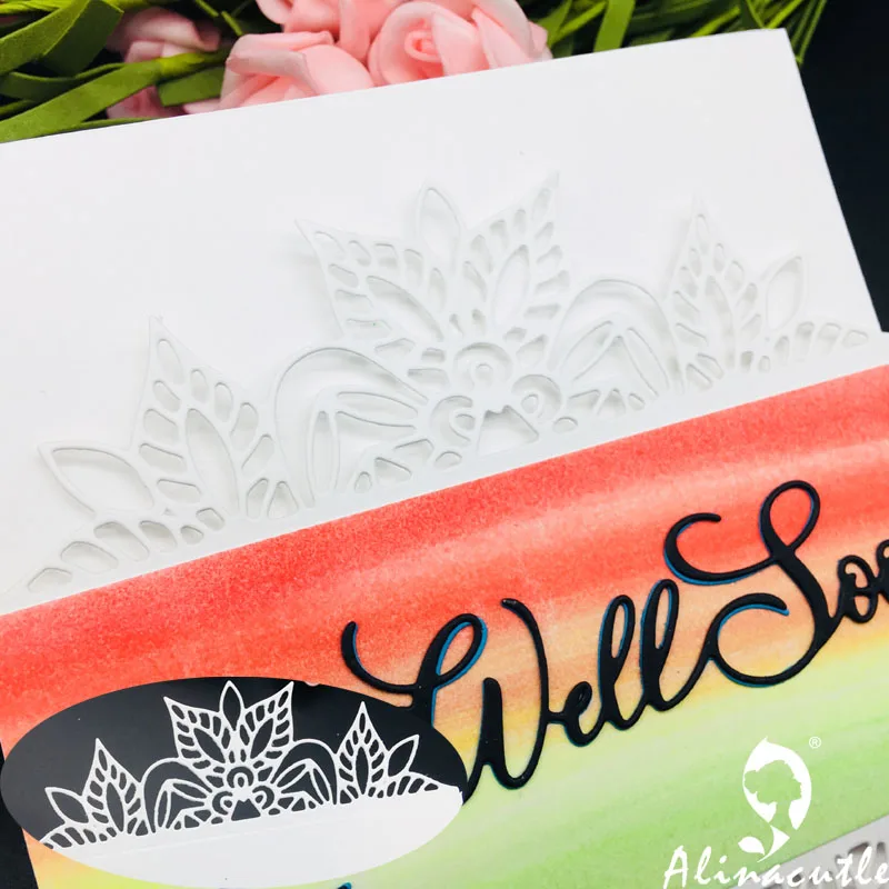 

DIE CUT METAL CUTTING DIES cut lace leaf edge border Alinacraft Scrapbook paper craft album card punch knife art cutter die