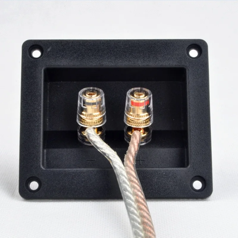 

2pcs Two Speaker Junction Box Connector Copper Terminal Speaker Wiring Audio Accessories Audio Wiring Panel