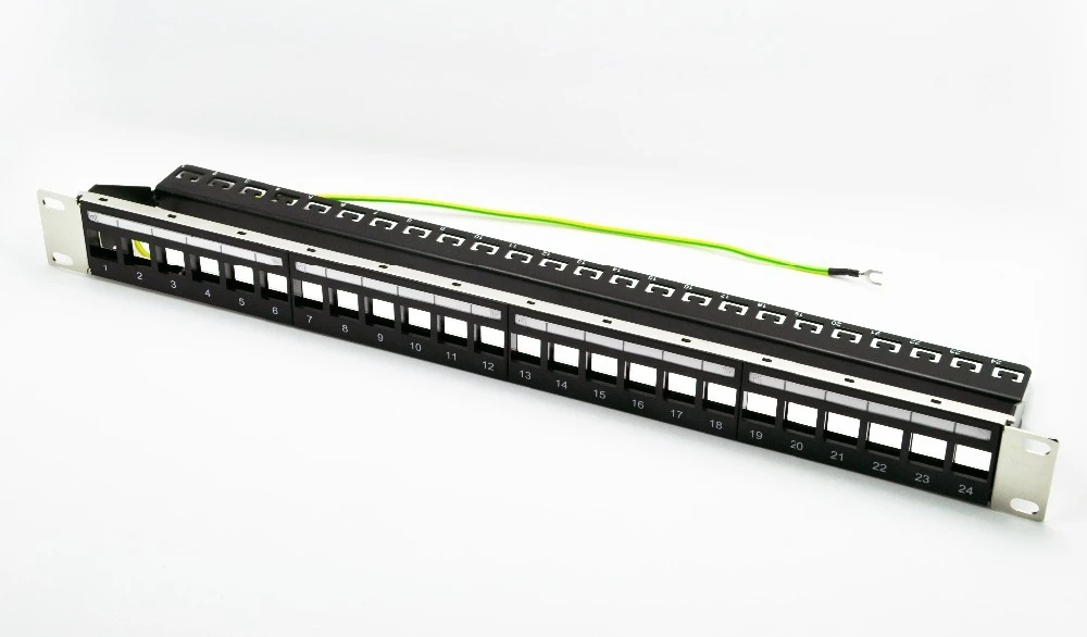 LINKWAY Brand New 24 Port Unload Modular Blank Patch Panel Incl cable manager bar front panel