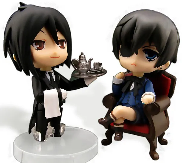 

2Styles Nendoroid Kuroshitsuji Black Butler Sebastian Michaelis Ciel PVC Model Toys Figure Doll With Box Free Shipping