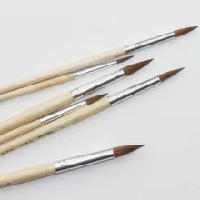 6 шт./компл., шерсть ласки воды круглый носок Мел для рисования Кисть Акриловая для рисования маслом и акварелью товары для профессионального искусства