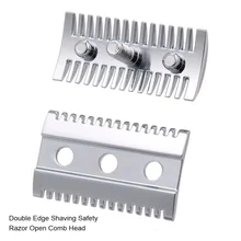 Безопасная бритвенная головка для бритья, бритва для парикмахера с двойными краями, безопасная бритва, открытая расческа, профессиональная Бритва для бороды, волос
