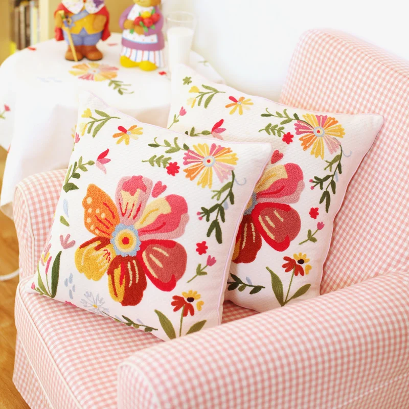 

Colorful Handmade Embroidered Cushion Covers Rustic Cushion Covers Chinese style Cushion Covers