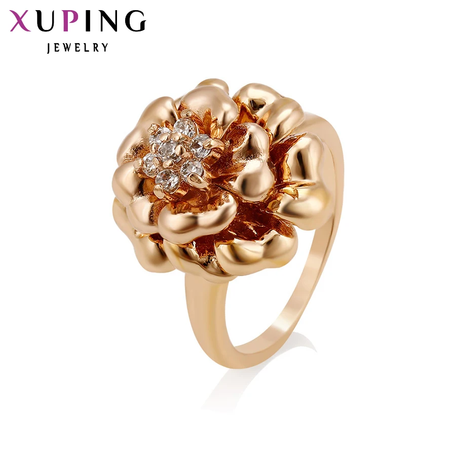 

Xuping Ring Beautiful Flower Gold Color Plated Women Rings Fashion Christmas Jewelry Wholesale Special Design S31,3-10566